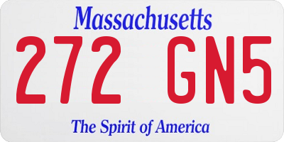 MA license plate 272GN5