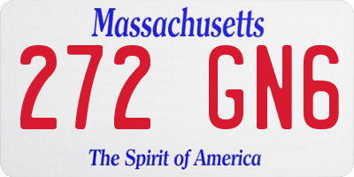 MA license plate 272GN6