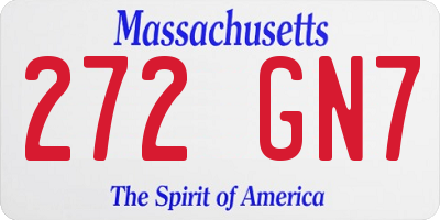 MA license plate 272GN7