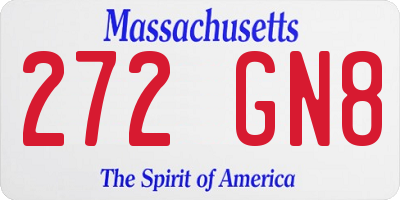 MA license plate 272GN8
