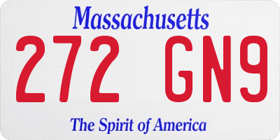 MA license plate 272GN9