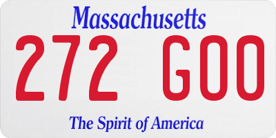 MA license plate 272GO0
