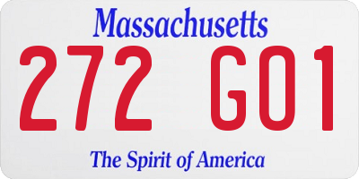 MA license plate 272GO1