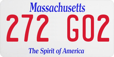 MA license plate 272GO2