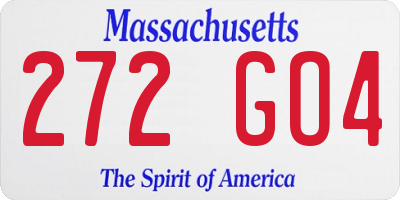 MA license plate 272GO4