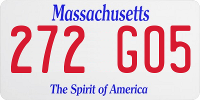 MA license plate 272GO5