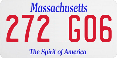 MA license plate 272GO6