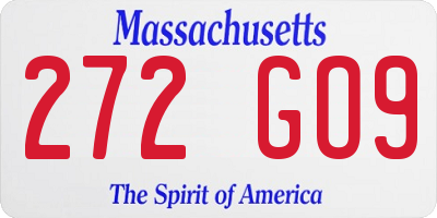 MA license plate 272GO9
