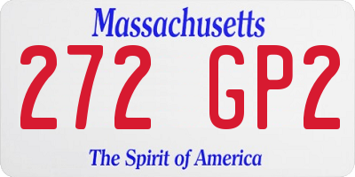 MA license plate 272GP2