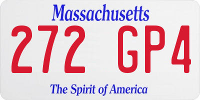 MA license plate 272GP4
