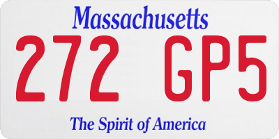 MA license plate 272GP5