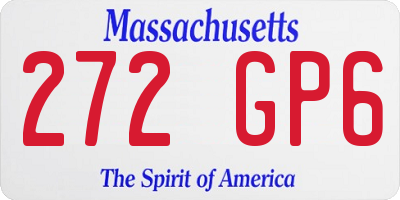 MA license plate 272GP6