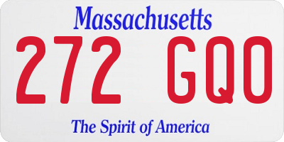 MA license plate 272GQ0