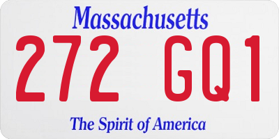 MA license plate 272GQ1
