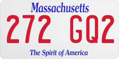MA license plate 272GQ2