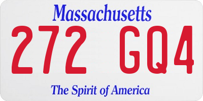 MA license plate 272GQ4