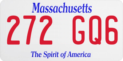 MA license plate 272GQ6