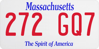 MA license plate 272GQ7