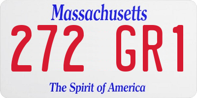 MA license plate 272GR1