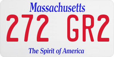 MA license plate 272GR2