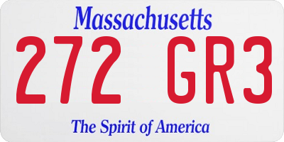 MA license plate 272GR3