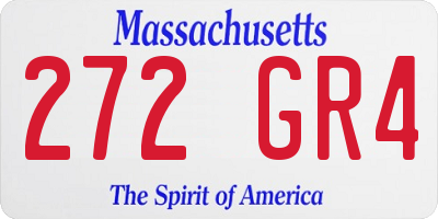 MA license plate 272GR4