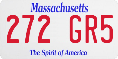 MA license plate 272GR5