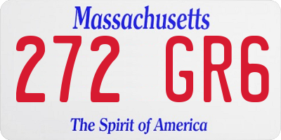 MA license plate 272GR6