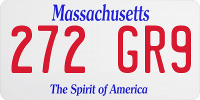 MA license plate 272GR9