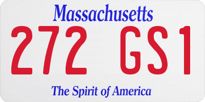 MA license plate 272GS1