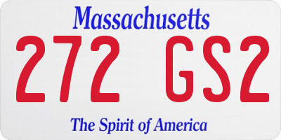 MA license plate 272GS2