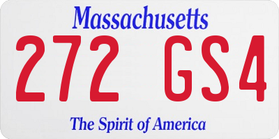 MA license plate 272GS4