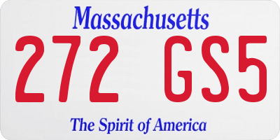 MA license plate 272GS5