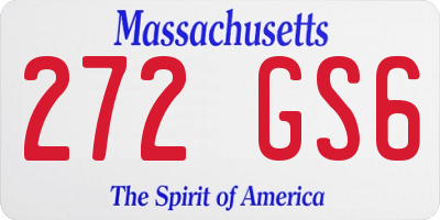 MA license plate 272GS6