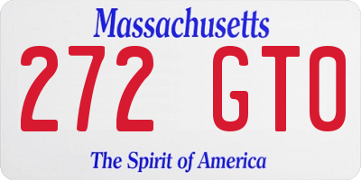 MA license plate 272GT0