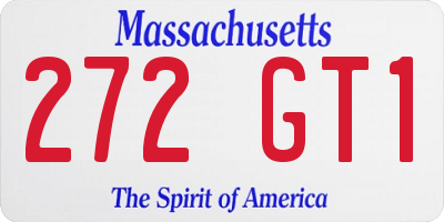 MA license plate 272GT1