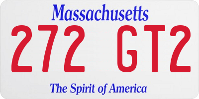 MA license plate 272GT2