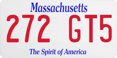 MA license plate 272GT5