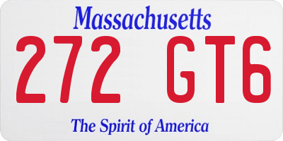 MA license plate 272GT6