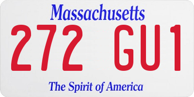 MA license plate 272GU1