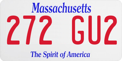 MA license plate 272GU2