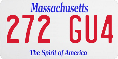 MA license plate 272GU4