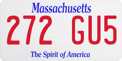 MA license plate 272GU5