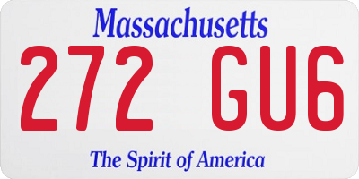 MA license plate 272GU6