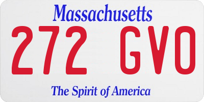 MA license plate 272GV0