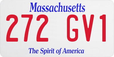 MA license plate 272GV1