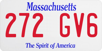 MA license plate 272GV6