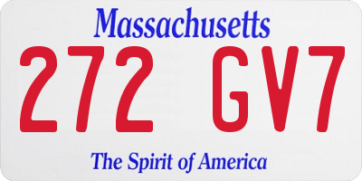 MA license plate 272GV7