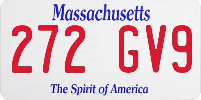 MA license plate 272GV9