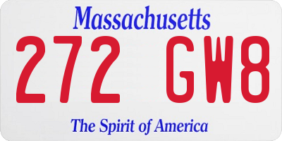MA license plate 272GW8